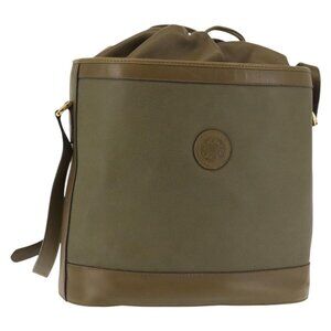 Authentic GUCCI Shoulder Bag Leather Khaki Gold